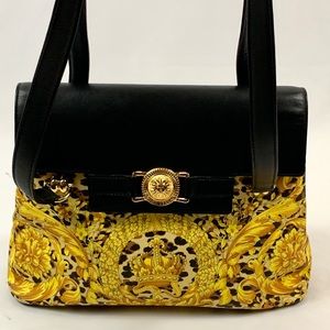 Authentic Vintage Versace Baroque Leopard Tote
